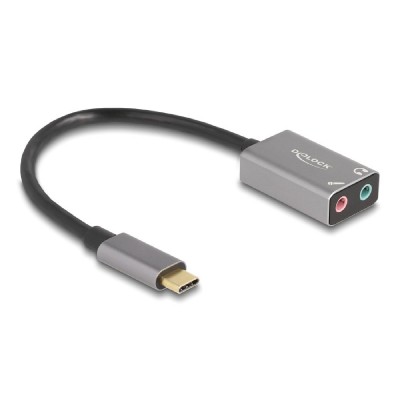 DELOCK εξωτερική κάρτα ήχου 67071, 2x 3.5mm, USB-C σύνδεση, γκρι DELOCK εξωτερική κάρτα ήχου 67071, 2x 3.5mm, USB-C σύνδεση, γκρι