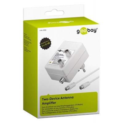 GOOBAY ενισχυτής κεραίας 67226, 2 συσκευές, DVB-T DVB-T2 DVB-C, λευκός GOOBAY ενισχυτής κεραίας 67226, 2 συσκευές, DVB-T DVB-T2 DVB-C, λευκός