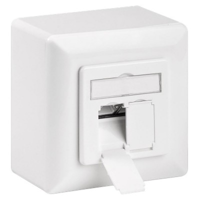 GOOBAY επιτοίχια πρίζα CAT 6 68244, 2x RJ45, 80x80mm, λευκή GOOBAY επιτοίχια πρίζα CAT 6 68244, 2x RJ45, 80x80mm, λευκή