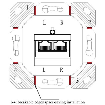 GOOBAY επιτοίχια πρίζα CAT 6 68244, 2x RJ45, 80x80mm, λευκή GOOBAY επιτοίχια πρίζα CAT 6 68244, 2x RJ45, 80x80mm, λευκή