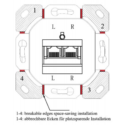 GOOBAY επιτοίχια πρίζα CAT 6a 68572, 2x RJ45, 80x80mm, λευκή GOOBAY επιτοίχια πρίζα CAT 6a 68572, 2x RJ45, 80x80mm, λευκή