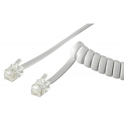 GOOBAY καλώδιο τηλεφώνου 68601, spiral, RJ10 4P4C, CCA, 4m, λευκό GOOBAY καλώδιο τηλεφώνου 68601, spiral, RJ10 4P4C, CCA, 4m, λευκό