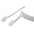 GOOBAY καλώδιο τηλεφώνου 68601, spiral, RJ10 4P4C, CCA, 4m, λευκό