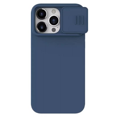 NILLKIN θήκη CamShield Silky Silicone για iPhone 15 Pro, μπλε NILLKIN θήκη CamShield Silky Silicone για iPhone 15 Pro, μπλε