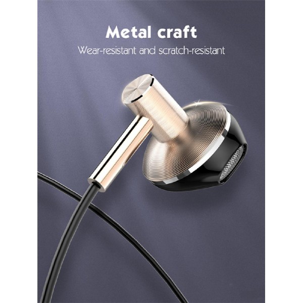 LDNIO earphones με μικρόφωνο HP09, 3.5mm, 1.2m, ροζ χρυσό LDNIO earphones με μικρόφωνο HP09, 3.5mm, 1.2m, ροζ χρυσό
