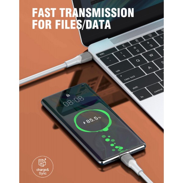 LDNIO καλώδιο USB-C σε USB-C LC602C, 100W PD, 2m, γκρι LDNIO καλώδιο USB-C σε USB-C LC602C, 100W PD, 2m, γκρι