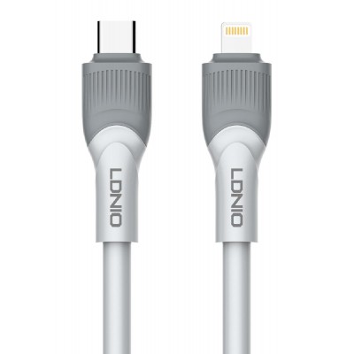 LDNIO καλώδιο Lightning σε USB-C LC602I, 30W PD, 2m, γκρι LDNIO καλώδιο Lightning σε USB-C LC602I, 30W PD, 2m, γκρι