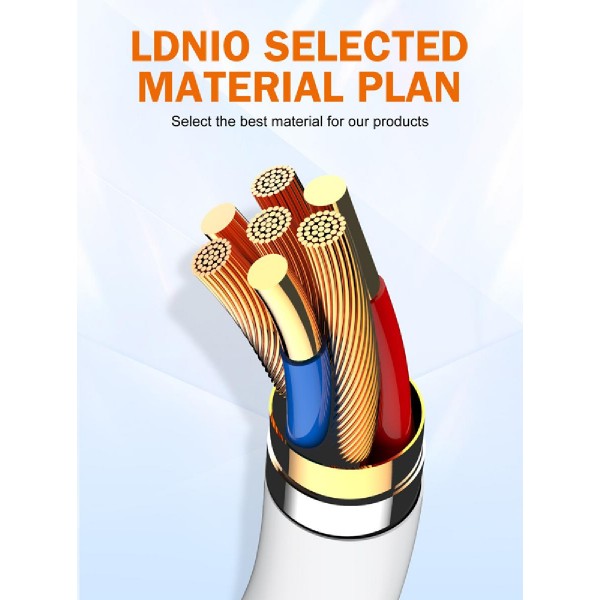 LDNIO καλώδιο Lightning σε USB-C LC602I, 30W PD, 2m, γκρι LDNIO καλώδιο Lightning σε USB-C LC602I, 30W PD, 2m, γκρι