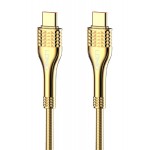 LDNIO καλώδιο USB-C σε USB-C LC651C, 65W, 1m, χρυσό LDNIO καλώδιο USB-C σε USB-C LC651C, 65W, 1m, χρυσό
