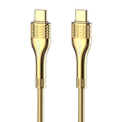 LDNIO καλώδιο USB-C σε USB-C LC651C, 65W, 1m, χρυσό LDNIO καλώδιο USB-C σε USB-C LC651C, 65W, 1m, χρυσό