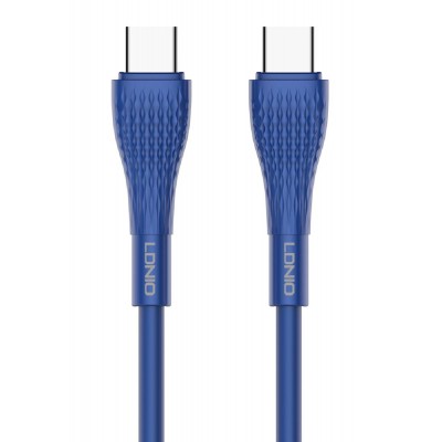 LDNIO καλώδιο USB-C σε USB-C LC672C, 65W PD, 2m, μπλε LDNIO καλώδιο USB-C σε USB-C LC672C, 65W PD, 2m, μπλε