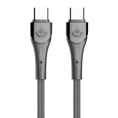 LDNIO καλώδιο USB-C σε USB-C LC861C, 65W PD, 1m, γκρι LDNIO καλώδιο USB-C σε USB-C LC861C, 65W PD, 1m, γκρι