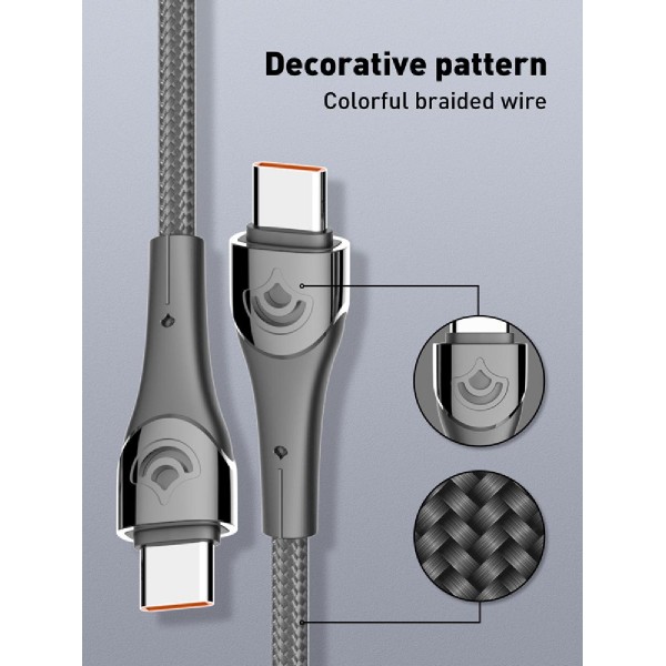LDNIO καλώδιο USB-C σε USB-C LC861C, 65W PD, 1m, γκρι LDNIO καλώδιο USB-C σε USB-C LC861C, 65W PD, 1m, γκρι