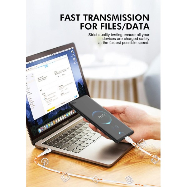 LDNIO καλώδιο USB-C σε USB-C LC812C, 65W PD, 2m, λευκό LDNIO καλώδιο USB-C σε USB-C LC812C, 65W PD, 2m, λευκό
