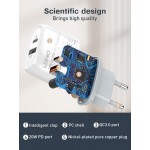 LDNIO φορτιστής τοίχου Q229 με καλώδιο, USB & USB-C, 20W PD, λευκός LDNIO φορτιστής τοίχου Q229 με καλώδιο, USB & USB-C, 20W PD, λευκός