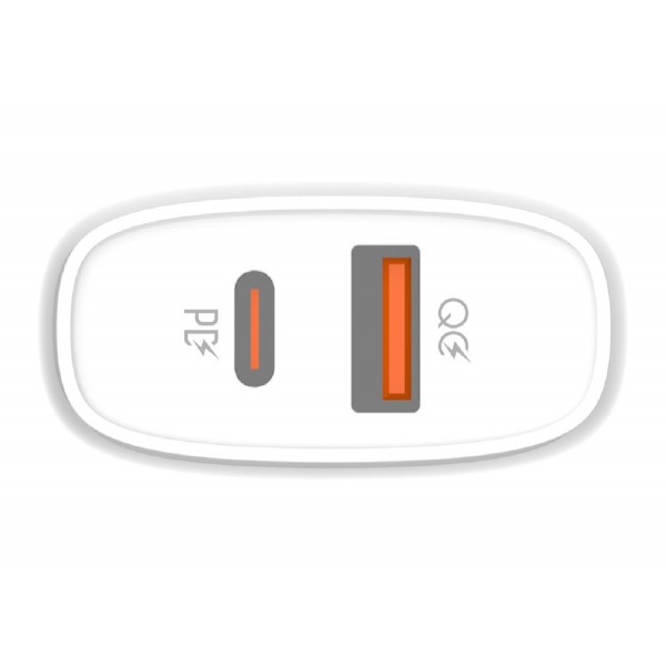 LDNIO φορτιστής τοίχου Q229 με καλώδιο, USB & USB-C, 20W PD, λευκός LDNIO φορτιστής τοίχου Q229 με καλώδιο, USB & USB-C, 20W PD, λευκός