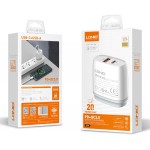 LDNIO φορτιστής τοίχου Q229 με καλώδιο, USB & USB-C, 20W PD, λευκός LDNIO φορτιστής τοίχου Q229 με καλώδιο, USB & USB-C, 20W PD, λευκός