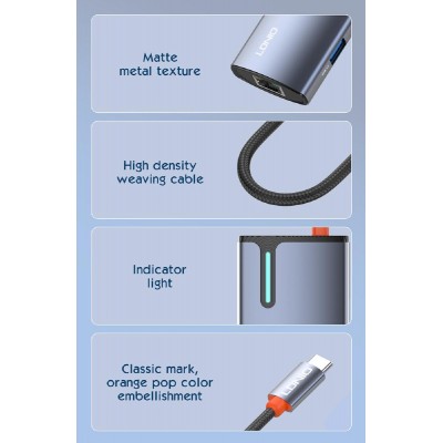 LDNIO docking station DS-16H, 6 θυρών, USB-C σύνδεση, 4K, 100W PD, γκρι LDNIO docking station DS-16H, 6 θυρών, USB-C σύνδεση, 4K, 100W PD, γκρι