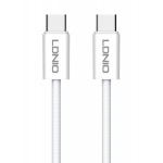 LDNIO καλώδιο USB-C LC901C, 65W PD, 480Mbps, 1m, λευκό LDNIO καλώδιο USB-C LC901C, 65W PD, 480Mbps, 1m, λευκό