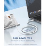 LDNIO καλώδιο USB-C LC901C, 65W PD, 480Mbps, 1m, λευκό LDNIO καλώδιο USB-C LC901C, 65W PD, 480Mbps, 1m, λευκό