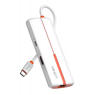 LDNIO docking station DS-26H, 6 θυρών, USB-C σύνδεση, 4K, 100W PD, λευκό LDNIO docking station DS-26H, 6 θυρών, USB-C σύνδεση, 4K, 100W PD, λευκό