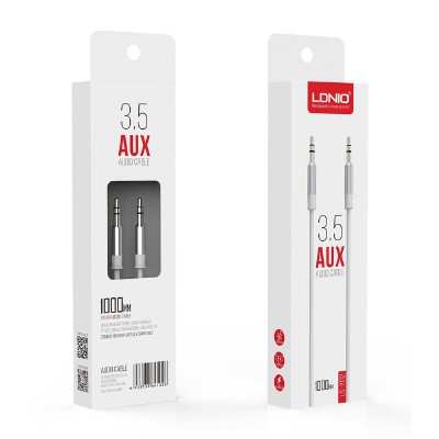 LDNIO καλώδιο ήχου 3.5mm LS-Y02, AUX, 1m, λευκό LDNIO καλώδιο ήχου 3.5mm LS-Y02, AUX, 1m, λευκό