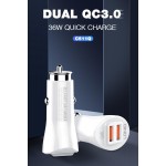 LDNIO φορτιστής αυτοκινήτου C511Q με καλώδιο, 2x USB, 36W, λευκός LDNIO φορτιστής αυτοκινήτου C511Q με καλώδιο, 2x USB, 36W, λευκός