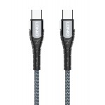 LDNIO καλώδιο USB-C σε USB-C LC101, 65W PD, 1m, γκρι LDNIO καλώδιο USB-C σε USB-C LC101, 65W PD, 1m, γκρι