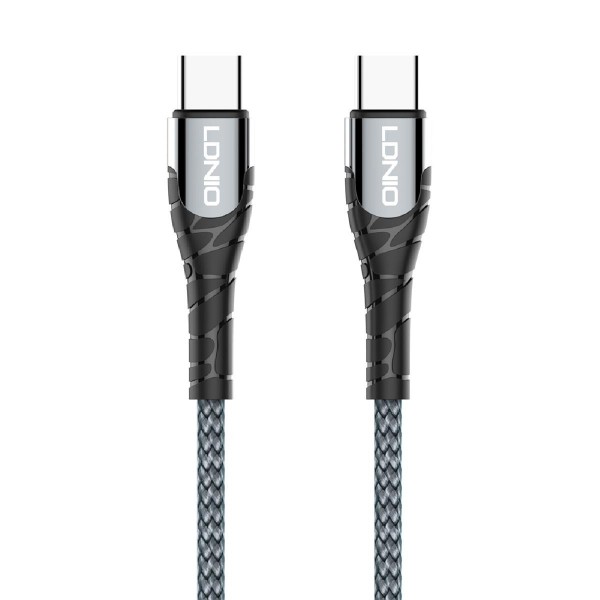 LDNIO καλώδιο USB-C σε USB-C LC101, 65W PD, 1m, γκρι LDNIO καλώδιο USB-C σε USB-C LC101, 65W PD, 1m, γκρι