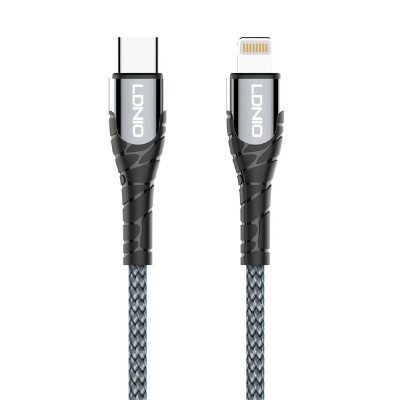 LDNIO καλώδιο Lightning σε USB-C LC112, 30W PD, 2m, γκρι LDNIO καλώδιο Lightning σε USB-C LC112, 30W PD, 2m, γκρι