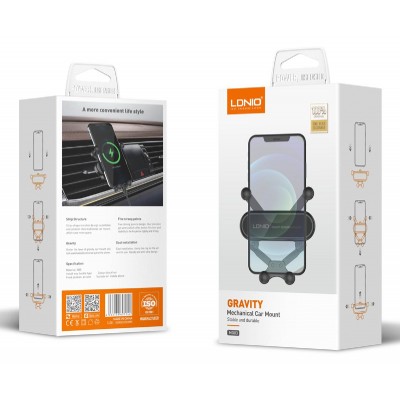 LDNIO βάση smartphone αυτοκινήτου MG03 για αεραγωγούς, μαύρη LDNIO βάση smartphone αυτοκινήτου MG03 για αεραγωγούς, μαύρη