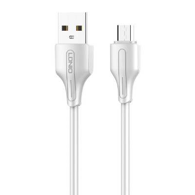 LDNIO καλώδιο Micro USB σε USB LS540, 2.4A, 20cm, λευκό LDNIO καλώδιο Micro USB σε USB LS540, 2.4A, 20cm, λευκό