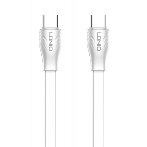 LDNIO καλώδιο USB-C σε USB-C LC131C, 65W PD, 1m, λευκό LDNIO καλώδιο USB-C σε USB-C LC131C, 65W PD, 1m, λευκό