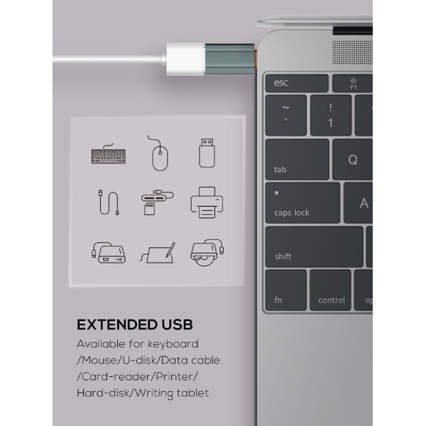 LDNIO αντάπτορας USB-C σε USB LC140, αρσενικό σε θηλυκό, γκρι LDNIO αντάπτορας USB-C σε USB LC140, αρσενικό σε θηλυκό, γκρι