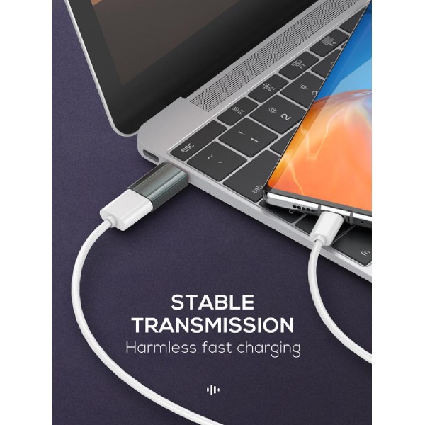 LDNIO αντάπτορας USB-C σε USB LC140, αρσενικό σε θηλυκό, γκρι LDNIO αντάπτορας USB-C σε USB LC140, αρσενικό σε θηλυκό, γκρι