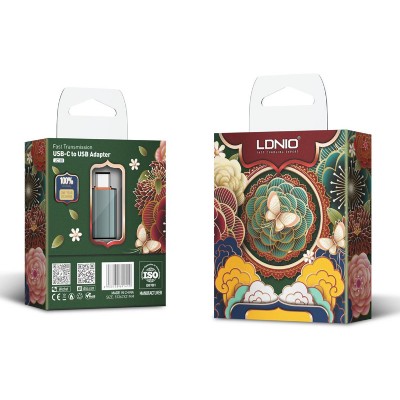 LDNIO αντάπτορας USB-C σε USB LC140, αρσενικό σε θηλυκό, γκρι LDNIO αντάπτορας USB-C σε USB LC140, αρσενικό σε θηλυκό, γκρι