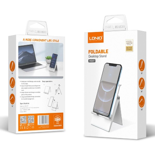 LDNIO βάση smartphone MG07, foldable, 4.7-7.2", λευκή LDNIO βάση smartphone MG07, foldable, 4.7-7.2", λευκή