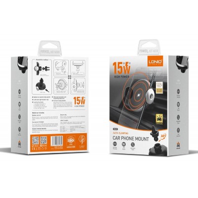 LDNIO ασύρματος φορτιστής & βάση αυτοκινήτου MA02, 15W, μαύρο LDNIO ασύρματος φορτιστής & βάση αυτοκινήτου MA02, 15W, μαύρο
