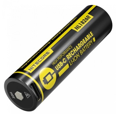 NITECORE επαναφορτιζόμενη μπαταρία τύπου 18650 NL1826R, 2600mAh, USB-C NITECORE επαναφορτιζόμενη μπαταρία τύπου 18650 NL1826R, 2600mAh, USB-C