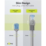 GOOBAY καλώδιο δικτύου 74224, CAT 6A U/UTP, slim, copper, 10Gbps, 3m, γκρι GOOBAY καλώδιο δικτύου 74224, CAT 6A U/UTP, slim, copper, 10Gbps, 3m, γκρι
