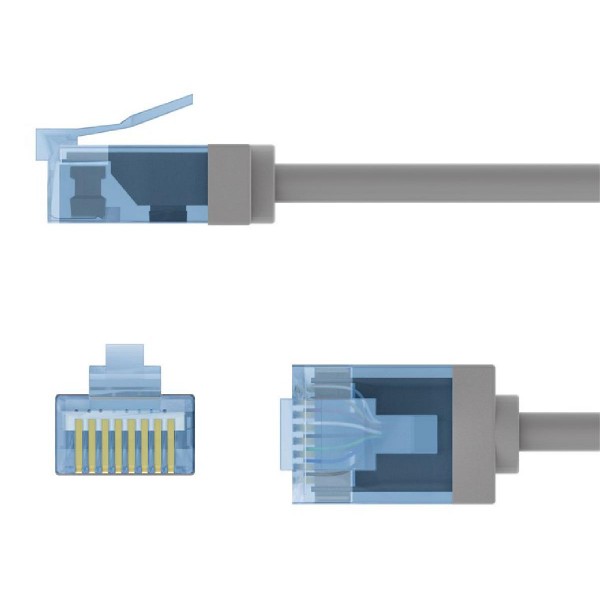 GOOBAY καλώδιο δικτύου 74224, CAT 6A U/UTP, slim, copper, 10Gbps, 3m, γκρι GOOBAY καλώδιο δικτύου 74224, CAT 6A U/UTP, slim, copper, 10Gbps, 3m, γκρι