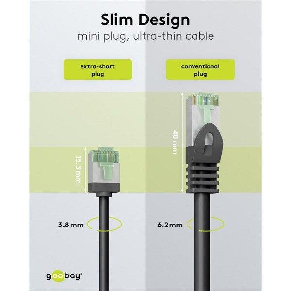GOOBAY καλώδιο δικτύου 74356, CAT 8.1 U/FTP, slim, copper, 40Gbps, 5m, μαύρο GOOBAY καλώδιο δικτύου 74356, CAT 8.1 U/FTP, slim, copper, 40Gbps, 5m, μαύρο