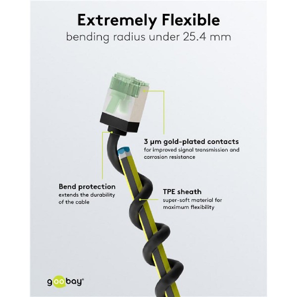GOOBAY καλώδιο δικτύου 74356, CAT 8.1 U/FTP, slim, copper, 40Gbps, 5m, μαύρο GOOBAY καλώδιο δικτύου 74356, CAT 8.1 U/FTP, slim, copper, 40Gbps, 5m, μαύρο