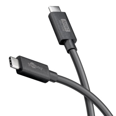 GOOBAY καλώδιο USB-C 74376, USB4, 240W, 80Gbps, 16K/60Hz, 1.2m, μαύρο GOOBAY καλώδιο USB-C 74376, USB4, 240W, 80Gbps, 16K/60Hz, 1.2m, μαύρο