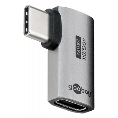 GOOBAY αντάπτορας USB-C 74441, γωνιακός 90°, USB4, 240W, 40Gbps, 8K, γκρι GOOBAY αντάπτορας USB-C 74441, γωνιακός 90°, USB4, 240W, 40Gbps, 8K, γκρι
