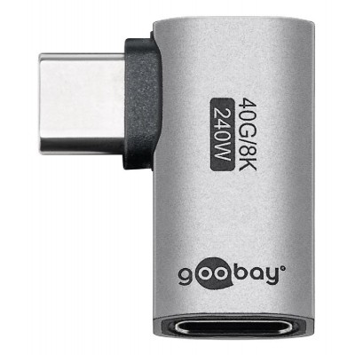 GOOBAY αντάπτορας USB-C 74441, γωνιακός 90°, USB4, 240W, 40Gbps, 8K, γκρι GOOBAY αντάπτορας USB-C 74441, γωνιακός 90°, USB4, 240W, 40Gbps, 8K, γκρι