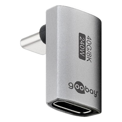 GOOBAY αντάπτορας USB-C 74442, γωνιακός 90°, USB4, 240W, 40Gbps, 8K, γκρι GOOBAY αντάπτορας USB-C 74442, γωνιακός 90°, USB4, 240W, 40Gbps, 8K, γκρι
