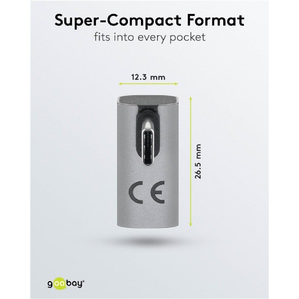 GOOBAY αντάπτορας USB-C 74443, γωνιακός 90°, USB4, 240W, 40Gbps, 8K, γκρι GOOBAY αντάπτορας USB-C 74443, γωνιακός 90°, USB4, 240W, 40Gbps, 8K, γκρι