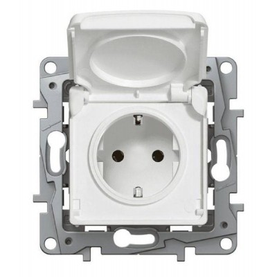 LEGRAND πρίζα 2Π+Τ με κάλυμμα 764532, λευκή LEGRAND πρίζα 2Π+Τ με κάλυμμα 764532, λευκή