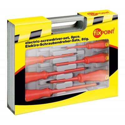 FIXPOINT σετ κατσαβίδια ηλεκτρολόγου 77113, με μόνωση 1000V, 8τμχ FIXPOINT σετ κατσαβίδια ηλεκτρολόγου 77113, με μόνωση 1000V, 8τμχ